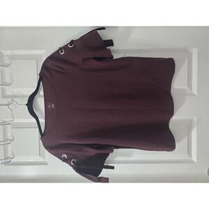 Worthington Madeira Wine Medium Top with Tie Detail Sleeves